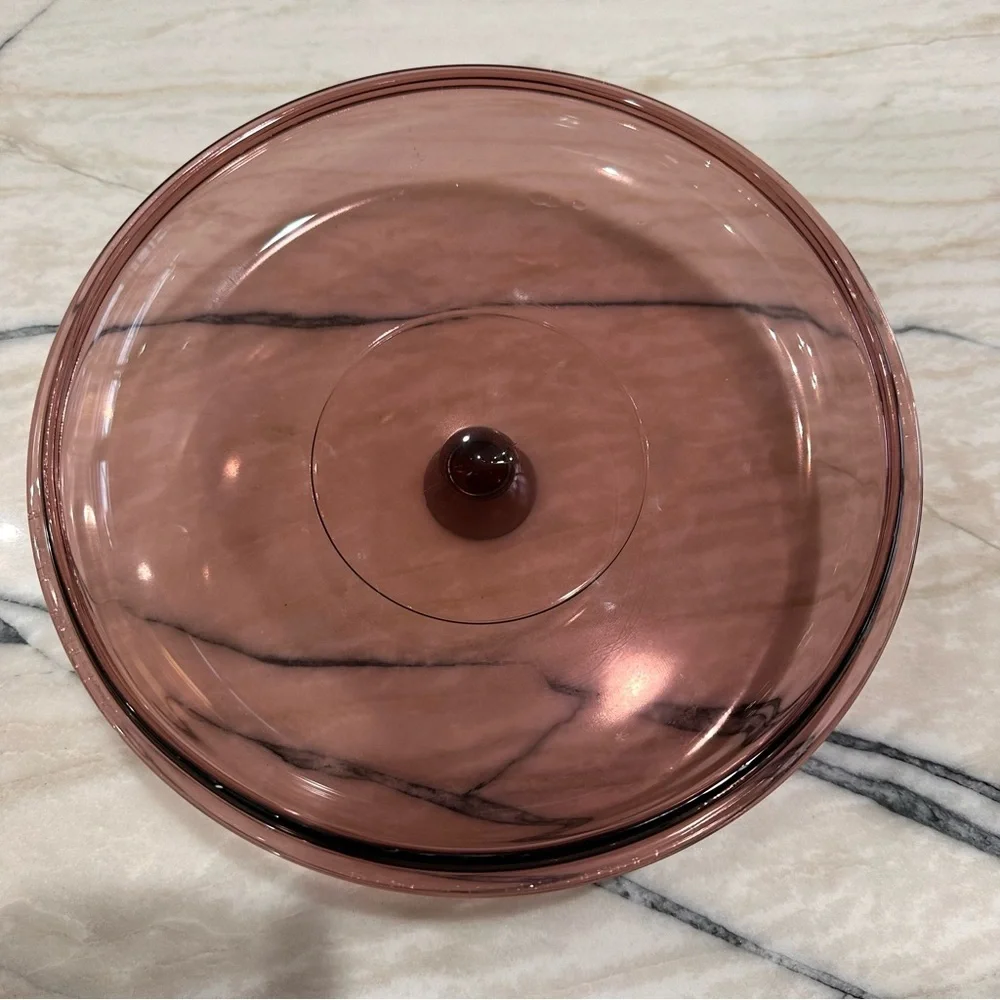 Pyrex Cranberry Round Glass LID 624C 8¾